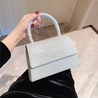 LuxeGloed Silver Bright Clutch