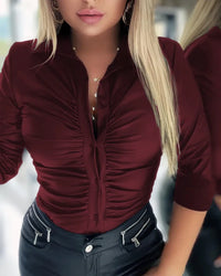 HorizonElegance Leather Blouse