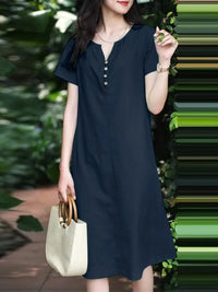 Zanzea Elegantes Baumwoll-Sommerkleid