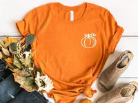 Mila | Kawaii Autumn T-shirt with Pumpkin Print for Women | Orange