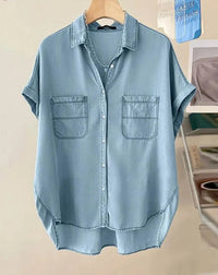 Siera Moda Short Sleeve Denim Blouse