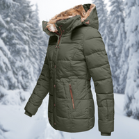 WinterLuxe | Damen Eleganter Wintermantel | Veganes Fellfutter, Extra Warm