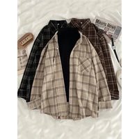München | Women's Oversized Checked Shirt | Khaki