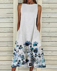 Sabine | Blumenmuster im Midi-Kleid