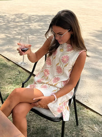 Charlotte | Robe classique en lin avec imprimé floral