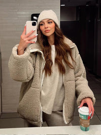Sarah | Teddyjacke mit Reißverschluss