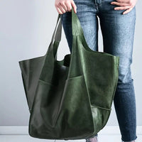 Leah | Oversized Tote-Tasche aus veganem Leder mit Magnetverschluss