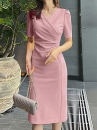 LuxeSommer Elegantes V-Ausschnitt Kleid