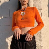 Fenna | Casual Knitted Long-Sleeve Top for Women | Orange