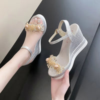 Blikvanger glitter sleehak sandalen