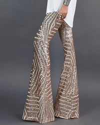 Flare pants with glitter