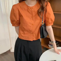 Lina | Damen Elegante Bluse | Orange
