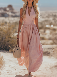 Julia | Elegant halter maxi dress for summer lightness