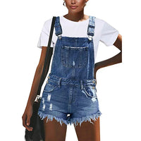 Ripped Denim Overalls - Summer Jumpsuit
