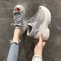 SoleLux Summer Mesh Wedge Sandals