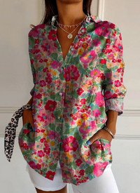 Simone | Summer blouse with floral print and plus sizes