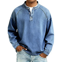 Ersan | Klassiek vintage heren-T-shirt met knoopsluiting
