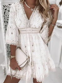 VELANORA - Vestido de Verano Boho Ibiza Elegante y Cómodo para Mujer