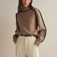 Olivia | Pull ample et élégant avec col montant
