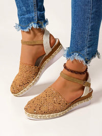 Luna | Boho espadrille sandalen met gehaakt bloemenpatroon