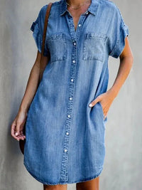 Stilvolles Sommer Denim Hemdblusenkleid von Sommerkleidchen