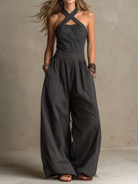 Ninke | Mono elegante y atemporal con pantalones anchos y cruzado