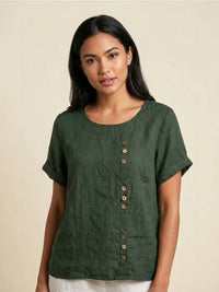Elise | Luchtige Linnen Blouse Met Knoopdetails Voor Dames