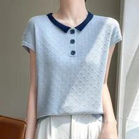 Camiseta POLO de Seda Temperamento LuxeLife