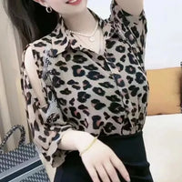 Polo Neck Leopard Top by Blooming Style