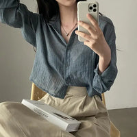 Sommerbrise Uni Farbe Anti-Bluse