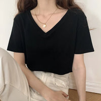 Sommerliches Gestreiftes Kurzarm-T-Shirt für Damen