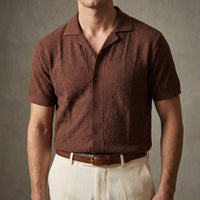 Luvio| Luxury men's polo shirt with texture and stand-up collar