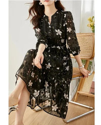Vimly Chiffon Blumen Kleid