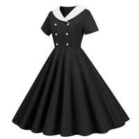 Bloemenmeisje Zomerse Vintage Knopen Grote Zwaai V-hals Jurk
