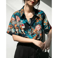 Vintage Bloemenprint Chiffon Blouse