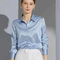 Glossy's Luxuriöse Satinblusen: Zeitlose Elegante Tops in Uni-Farben