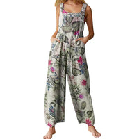 Luftiger Sommer-Jumpsuit mit Blattmuster für Damen