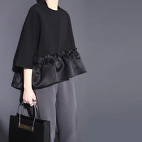 LuxeVerve Asymmetrical Ruffle Hem Blouse