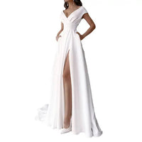 Luxuriöses Festkleid mit V-Ausschnitt GlamFemme