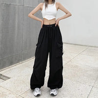 Pantaloni Cargo Casual a Vita Alta da Donna