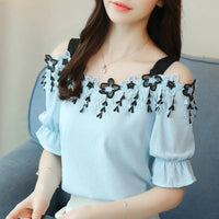 Glimmende Berg Zomerse Chiffon Damesblouse