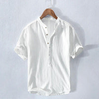 Semi | Camicia Amalfi leggera con collo Henley classico