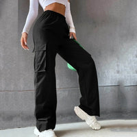 UrbanChic Pantaloni Cargo alla Moda con Gamba Larga