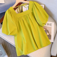 Fresh Breeze Summer Puff Sleeve Blouses