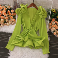 Sommerbluse mit Blumenpatchwork für Damen