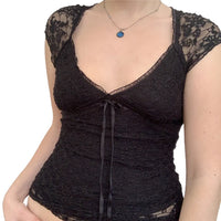 Top corto in pizzo da sogno estivo Lolita Sweet