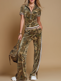 Tessa | Robustes zweiteiliges Set mit auffälligem Camouflage-Muster