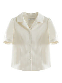 Ziqiao Petite Französischer Stil Weiße Bluse