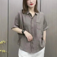 Camicia Oversize Estiva a Vita Alta Retrò da Donna