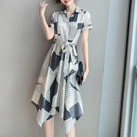 Sommerliches stilvolles Polokleid mit unregelmäßigem Saum von ChicVibes